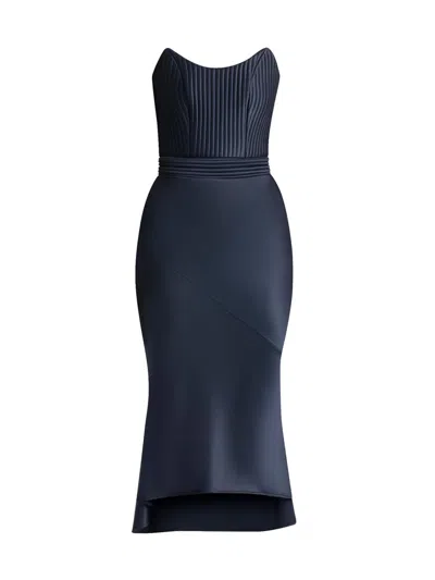 Zhivago Women's Germaine Stretch-satin Midi-dress In Blue