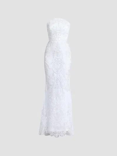 Zhivago Women's Ithaca Lace Strapless Gown In White