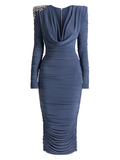 Zhivago Women's Lustris Crystal-embellished Jersey Body-con Midi-dress In Gray