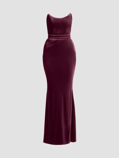 Zhivago Women's Reine De Reinettes Velvet Strapless Gown In Mauve