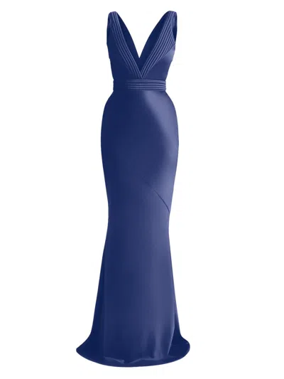 Zhivago Women's Signature Beloved Sleeveless Satin Gown In Blue