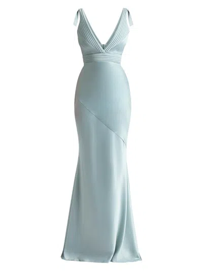 Zhivago Women's Signature Beloved Sleeveless Satin Gown In Blue
