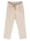 Zhoe & Tobiah Animal-print Belt Trousers In Neutrals