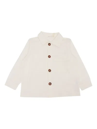 Zhoe & Tobiah Kids' Button-fastening Pocket Shirt Jacket In Neutral