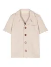 Zhoe & Tobiah Camp-collar Waffle Shirt In Neutrals