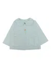 Zhoe & Tobiah Collared Patch-pocket Jacket In Blue