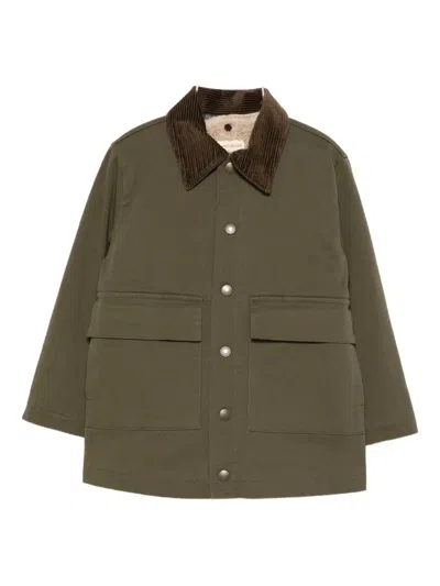 Zhoe & Tobiah Corduroy Collar Pocket Jacket In Green