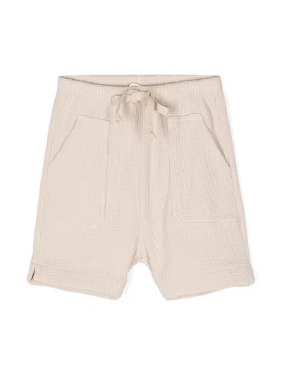 Zhoe & Tobiah Babies' Drawstring-waistband Waffle Shorts In Neutrals