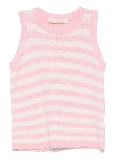 Zhoe & Tobiah Babies' Striped Vest In Pink