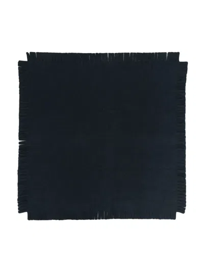 Zhoe & Tobiah Fringed Square Blanket In Blue