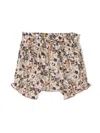 Zhoe & Tobiah Graphic-print Ruffled Cotton Shorts In Brown