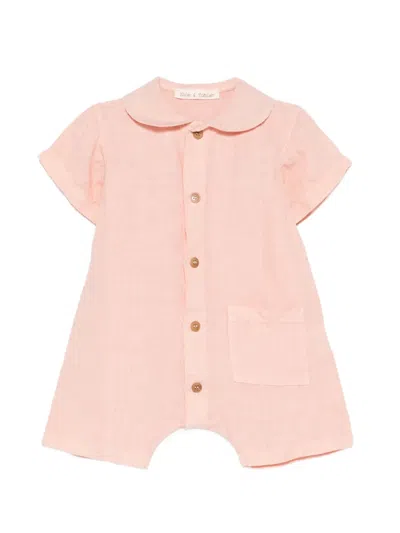 Zhoe & Tobiah Babies' Pocket Button Rompers In Pink
