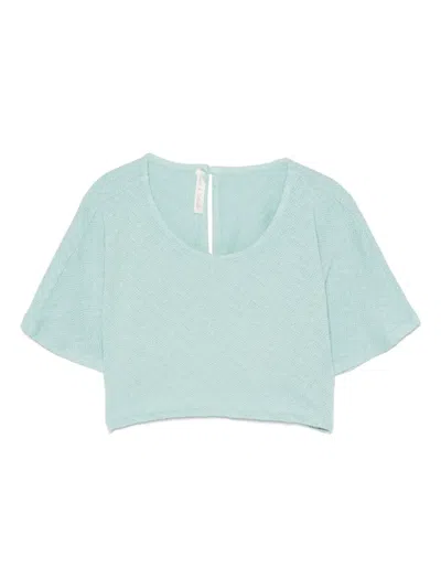 Zhoe & Tobiah Kids' Pointelle Top In Green