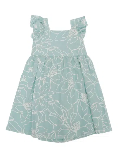 Zhoe & Tobiah Kids' Ruffled Floral Dress In Blue