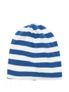 Zhoe & Tobiah Striped Beanie Hat In White