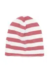 Zhoe & Tobiah Striped Beanie Hat In White