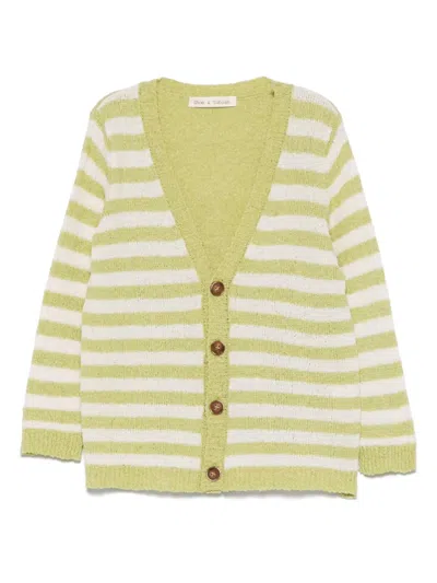 Zhoe & Tobiah Kids' Striped Cardigan In Green