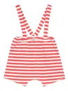 Zhoe & Tobiah Striped Dungaree Shorties In Red