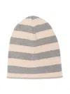 Zhoe & Tobiah Striped Fine-knit Beanie In Neutrals