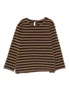 Zhoe & Tobiah Striped-pattern Pocket-chest Sweater In Brown