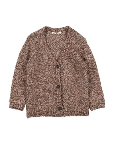 Zhoe & Tobiah Babies'  Toddler Girl Cardigan Brown Size 4 Polyamide, Wool, Viscose, Alpaca Wool, Cashmere