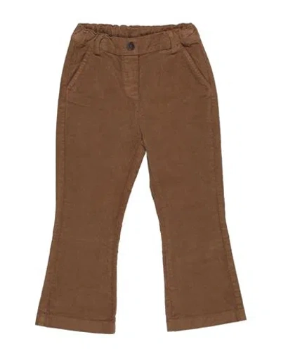 Zhoe & Tobiah Babies'  Toddler Girl Pants Brown Size 4 Cotton, Elastane
