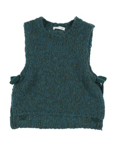 Zhoe & Tobiah Babies'  Toddler Girl Sweater Dark Green Size 6 Alpaca Wool, Wool, Polyamide