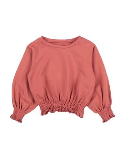 Zhoe & Tobiah Babies'  Toddler Girl Sweatshirt Rust Size 3 Cotton, Elastane In Red