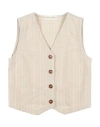 Zhoe & Tobiah Toddler Girl Tailored Vest Beige Size 6 Cotton In Neutral