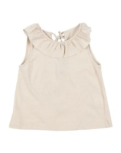 Zhoe & Tobiah Babies'  Toddler Girl Top Beige Size 6 Cotton, Polyester, Polyamide