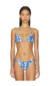 Ziah Beaded Triangle Top In Blue