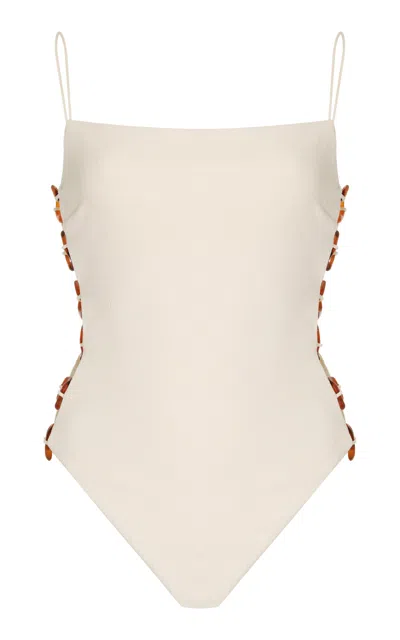 Ziah Bravo O-ring One Piece Swimsuit In White