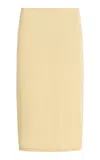 Ziah Cotton-blend Sheer Knit Midi Skirt In Neutral