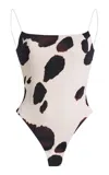Ziah Erika Fine Strap One-piece Swimsuit In Animal Print