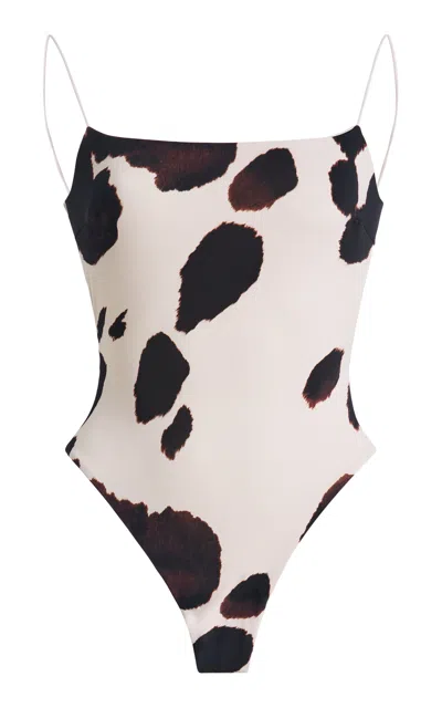 Ziah Erika Fine Strap One-piece Swimsuit In Animal Print