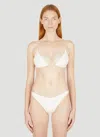 Ziah Fine Strap Triangle Bikini Top In White