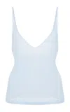 Ziah Knit Organic Cotton Tank Top In Blue