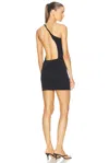 Ziah Leme Asymmetric Mini Dress In Black