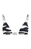 Ziah Printed Bikini Top In Black,white