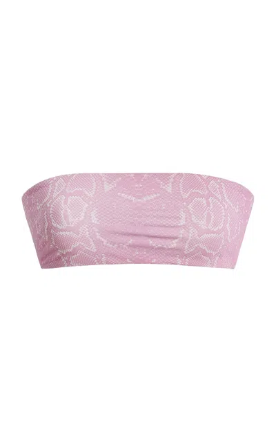 Ziah Twisted Bandeau Bikini Top In Pink