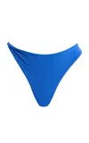 Ziah Twisted Side Bikini Bottom In Blue