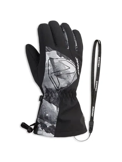 Ziener Mountain Print Gloves In Black
