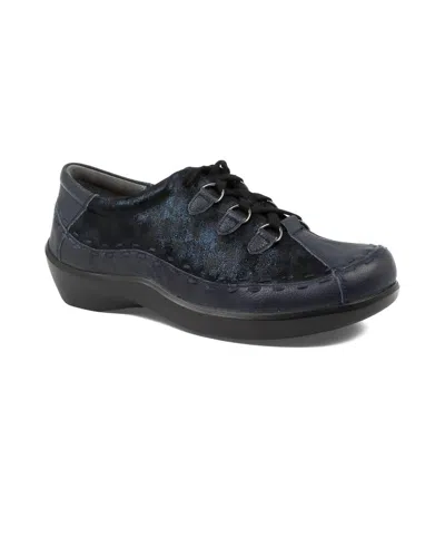 Ziera Women's Allsorts Lace-up Shoe In Navy Swirl Leather In Black