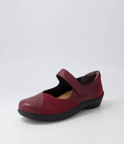 Ziera Women's Ariel Xw Mary Jane Shoes In Dark Red Leather