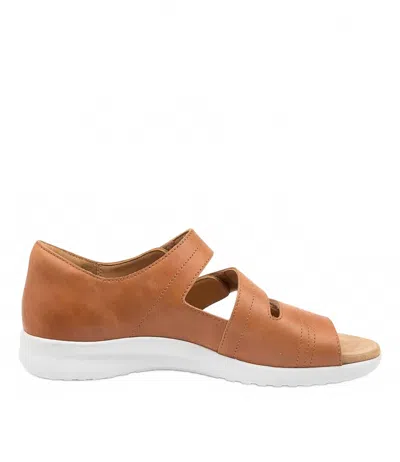 Ziera Women's Bardot Sandals - Extra Wide In Tan/white In Brown