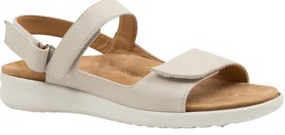 Ziera Women's Benji Wide Sandals In Stone/ White Sole Leather In Multi
