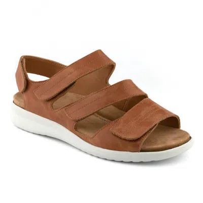 Ziera Women's Bonny W Sandals In Tan/ White Sole Leather In Brown