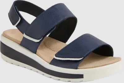 Ziera Women's Garlin Sandal In Navy Leather/white Sole In Blue