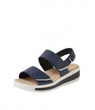 Ziera Women's Garlin W Sandals In Navy Leather/ White Sole In Blue