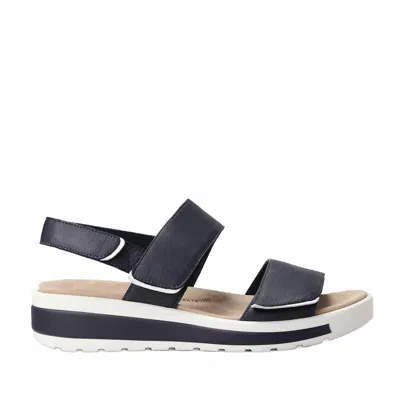 Ziera Women's Garlin Wedges Sandal In Navy / White In Blue